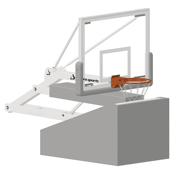 Jaypro Elite 5400 Portable Basketball System – 4 ft. 6 in. Extension, 54 in. Glass Backboard, Breakaway Goal – Indoor