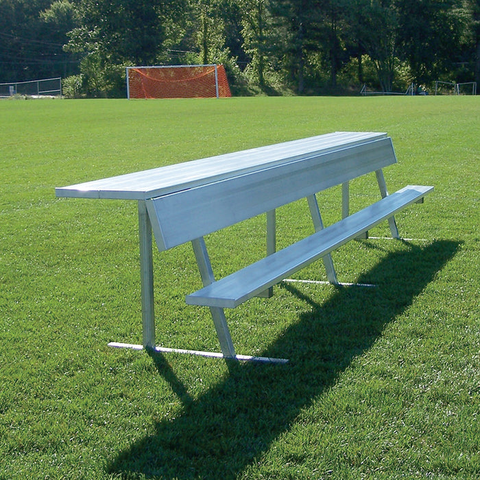 Jaypro Player Bench with Seat Back and Shelf – 15 ft. Portable, Powder Coated – SKU: PBS-20