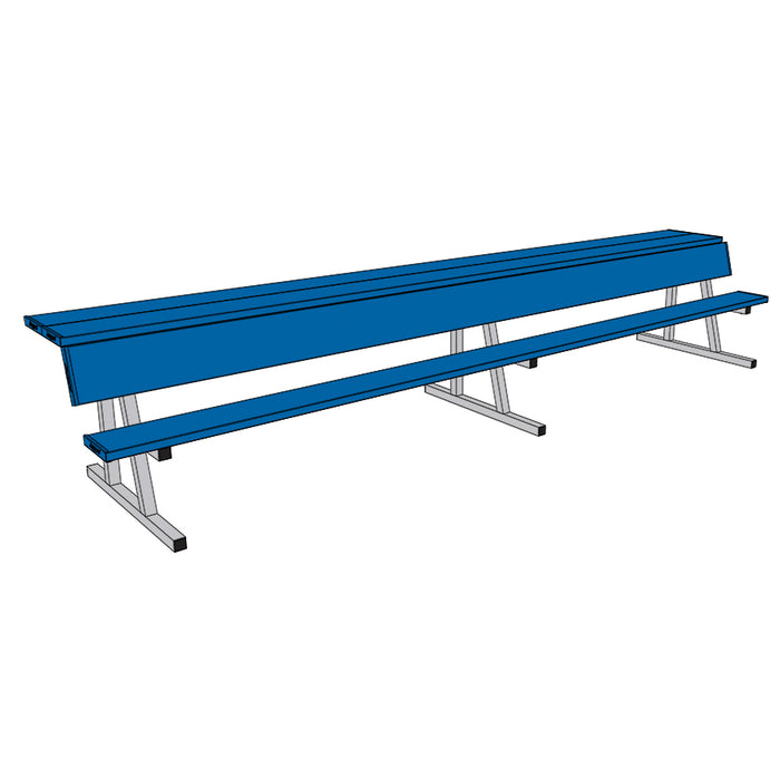 Jaypro Player Bench with Seat Back and Shelf – 15 ft. Portable, Powder Coated