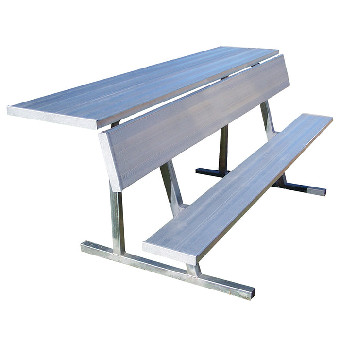 Player Bench with Seat Back and Shelf - 7-1/2 ft. - Portable