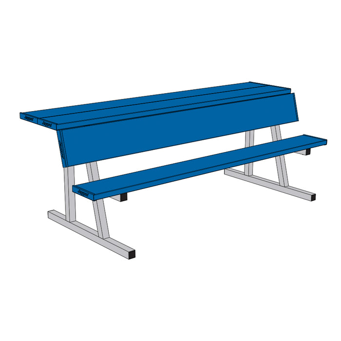 Player Bench with Seat Back and Shelf - 7-1/2 ft. - Portable (Powder Coated)