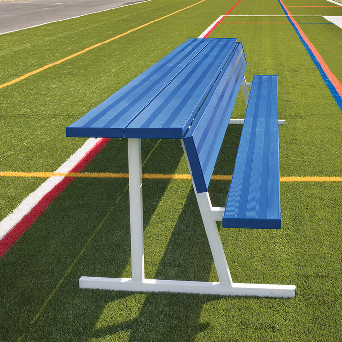 Player Bench with Seat Back and Shelf - 7-1/2 ft. - Portable (Powder Coated)