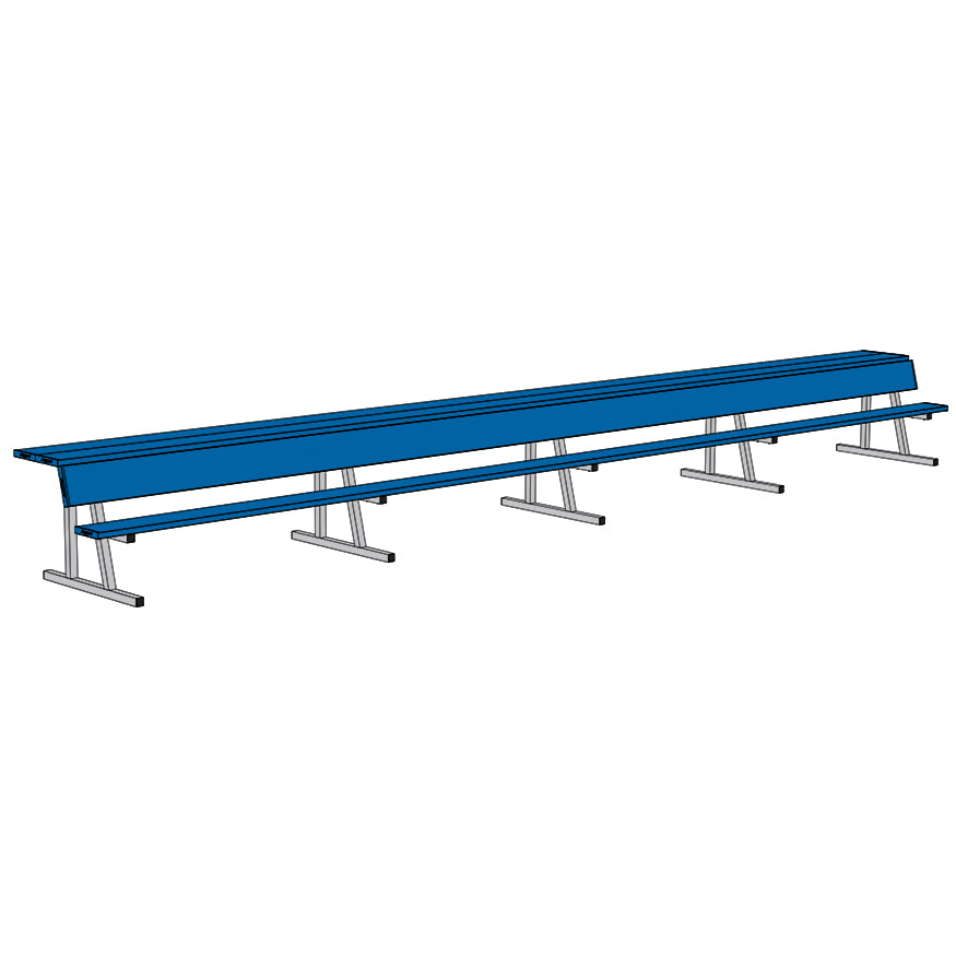 Jaypro Player Bench with Seat Back and Shelf – 27 ft. Portable, Powder ...