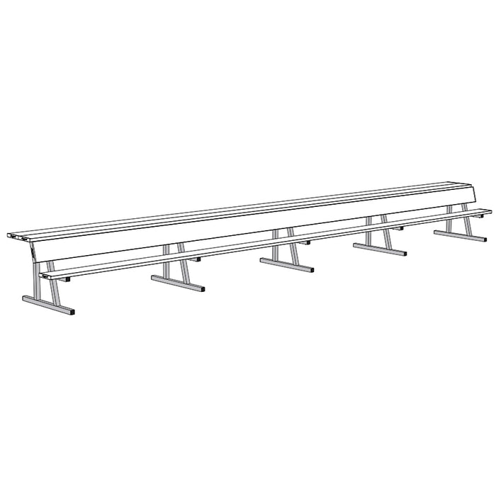 Player Bench with Seat Back and Shelf - 27 ft. - Portable