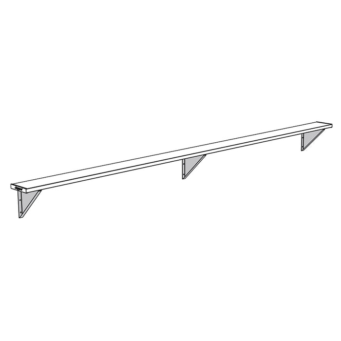 Jaypro Player Bench – Wall-Mounted – 15 ft. – Rust-Resistant Aluminum – SKU: PBW-15