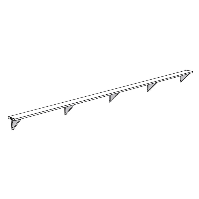 Jaypro Player Bench – Wall-Mounted – 21 ft. – Rust-Resistant Aluminum – SKU: PBW-5