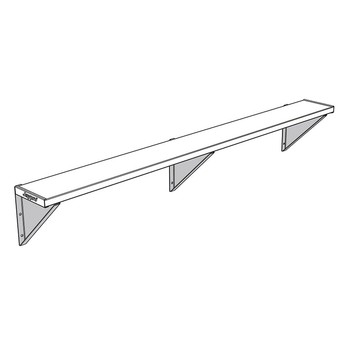 Jaypro Player Bench – Wall-Mounted – 7-1/2 ft. – Rust-Resistant Aluminum – SKU: PBW-75