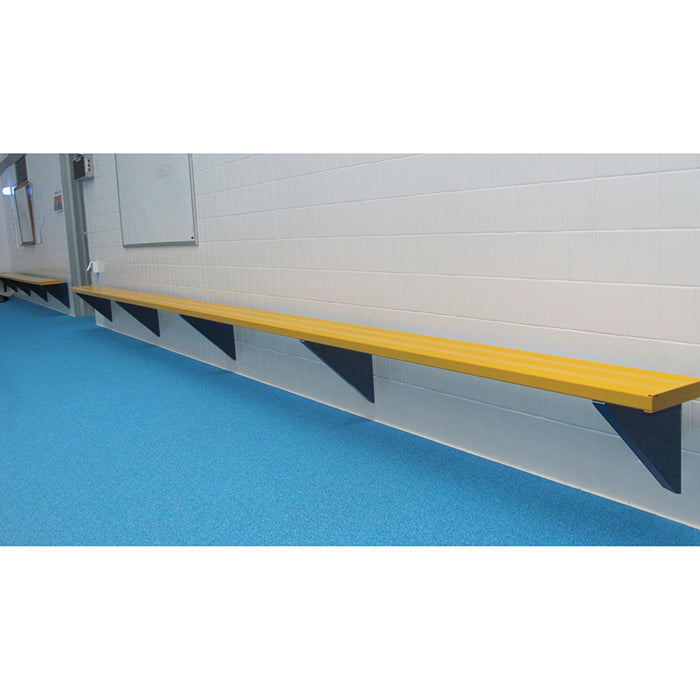 Jaypro Player Bench – Wall-Mounted – 27 ft. – Powder Coated, Rust-Resistant Aluminum