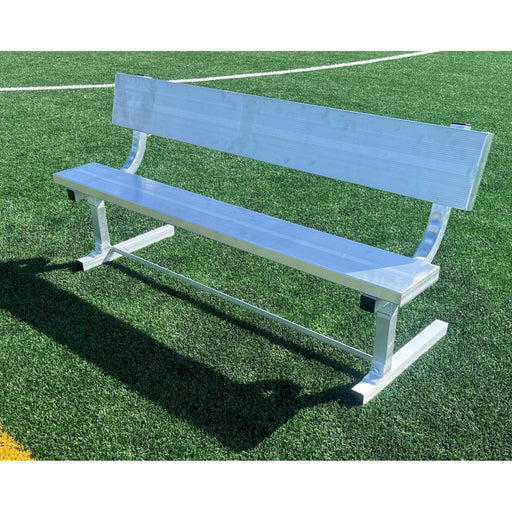 PEVO 6 ft aluminum team bench with backrest