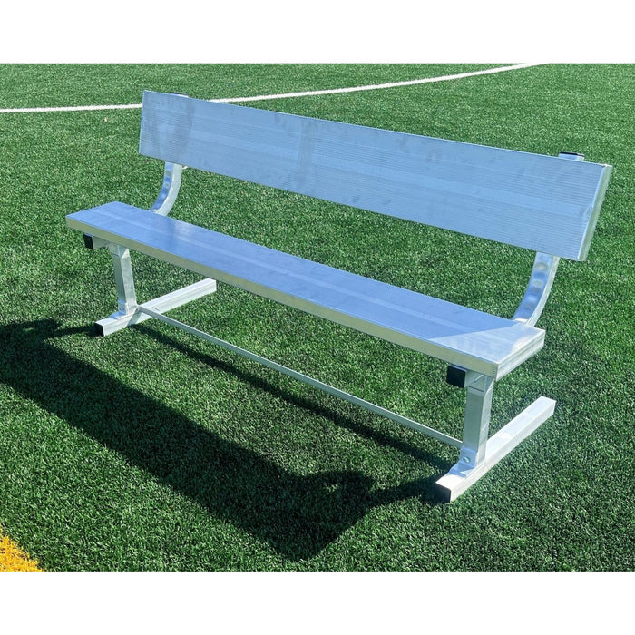 PEVO 6 ft aluminum team bench with backrest
