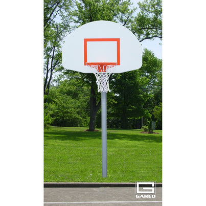 Gared Standard Duty 4-1/2" Straight Post Basketball Package w/ Steel Backboard & Double Rim - PK4531