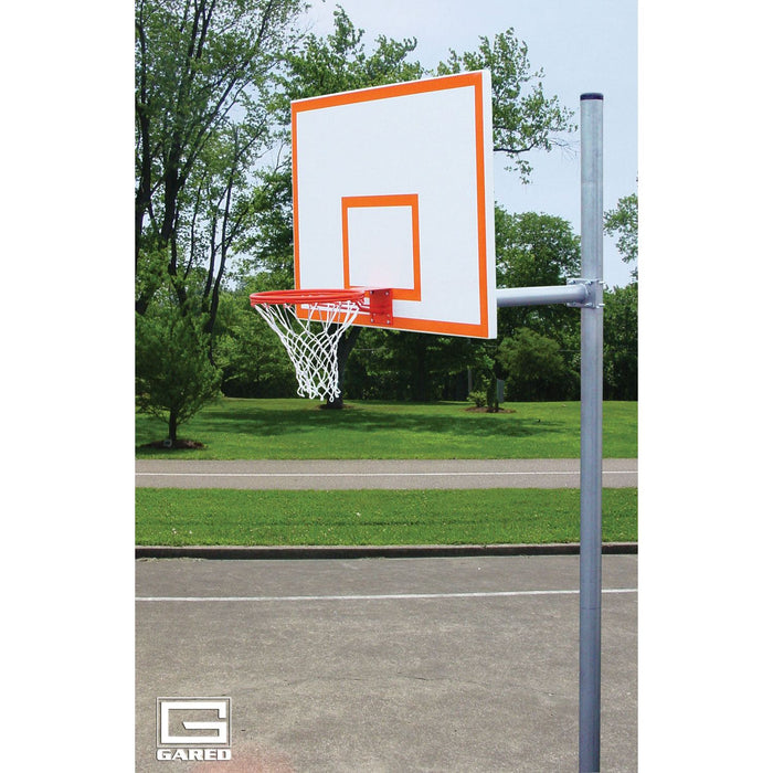 Gared Standard Duty 4-1/2" Straight Post Basketball Package w/ Steel Backboard & Double Rim - PK4551