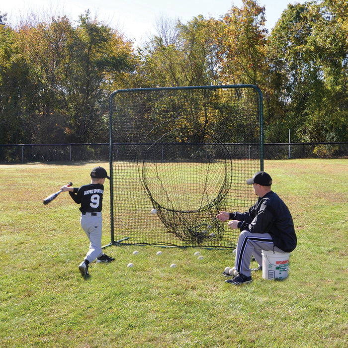 Jaypro Batting Practice Screen - Soft Toss (7 ft. x 7 ft.) - Portable - Black - SKU: PSTS-77