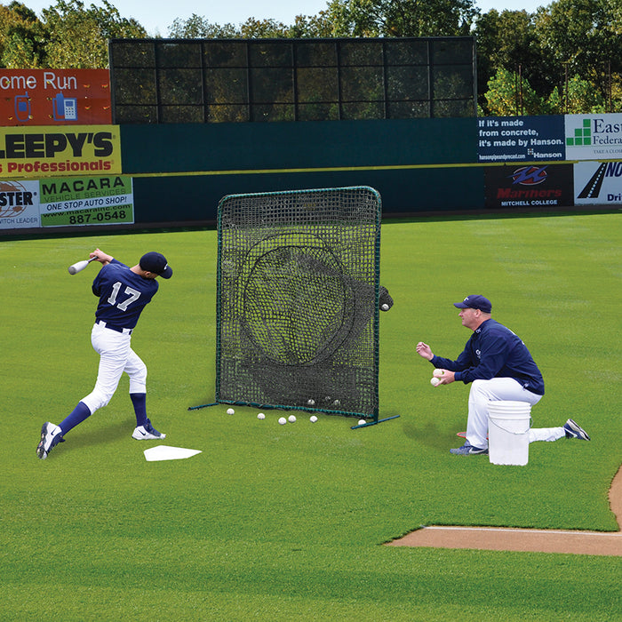 Jaypro Batting Practice Screen - Soft Toss (7 ft. x 7 ft.) - Portable - Black - SKU: PSTS-77