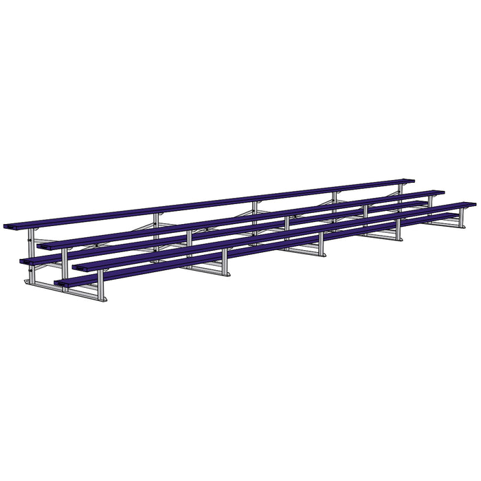 Bleacher - 21 ft. (3 Row - Single Foot Plank) - Tip & Roll (Powder Coated)