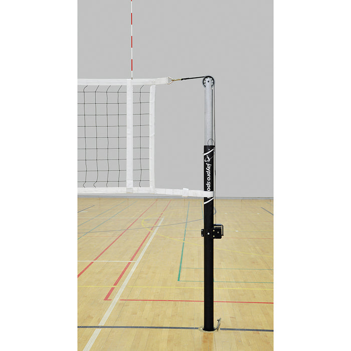 Jaypro Hybrid Steel/Aluminum Volleyball System (3-1/2 in. Floor Sleeve) – Complete System with Flex Net™