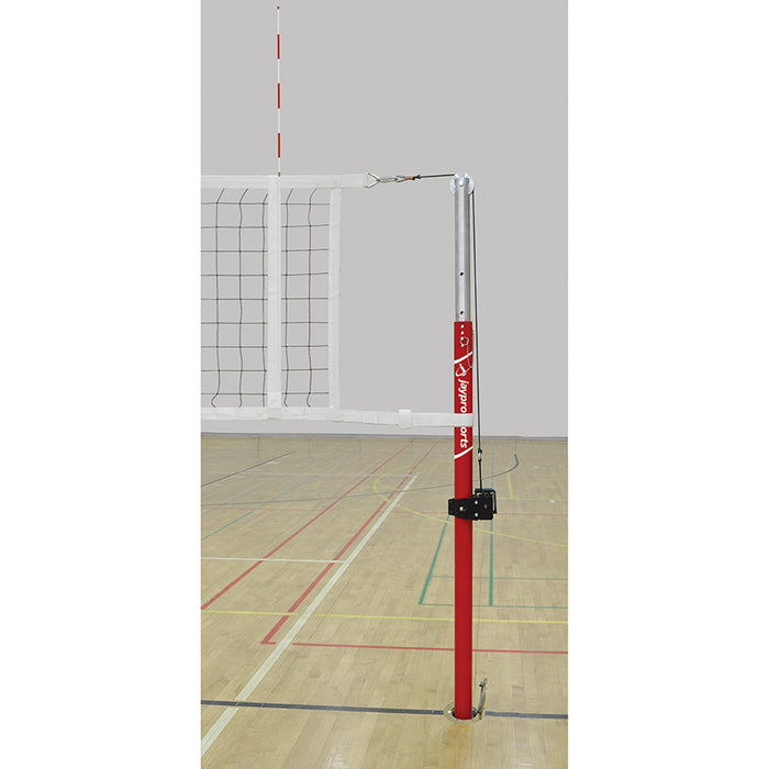 Jaypro Hybrid Steel Volleyball Net System – 3 in. Floor Sleeve – NCAA, NFHS, USVBA Compliant