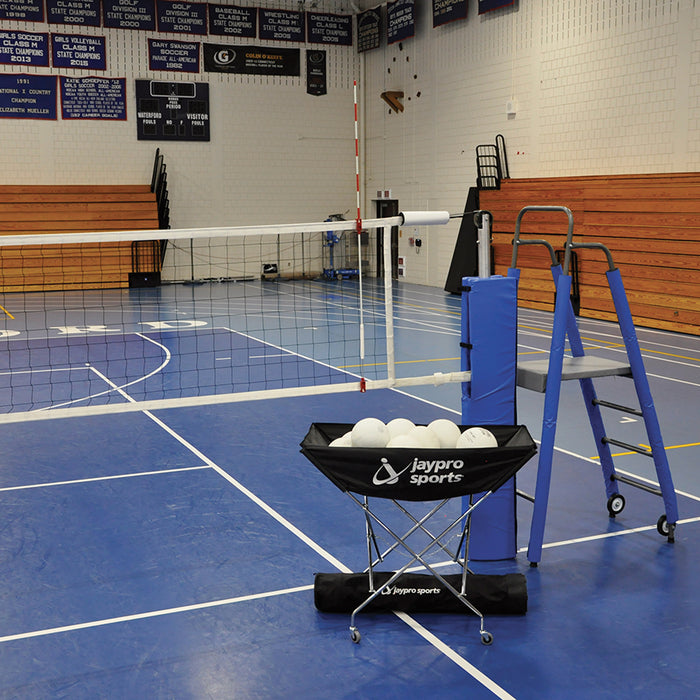 Jaypro FeatherLite Volleyball System Package – 3-1/2 in. Pole for 3 in. Floor Sleeve – Complete NFHS, NCAA, USVBA Compliant Set