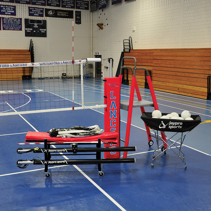 PowerLite Volleyball System Deluxe Package (3-1/2 in. Floor Sleeve) - NFHS, NCAA, USVBA Compliant