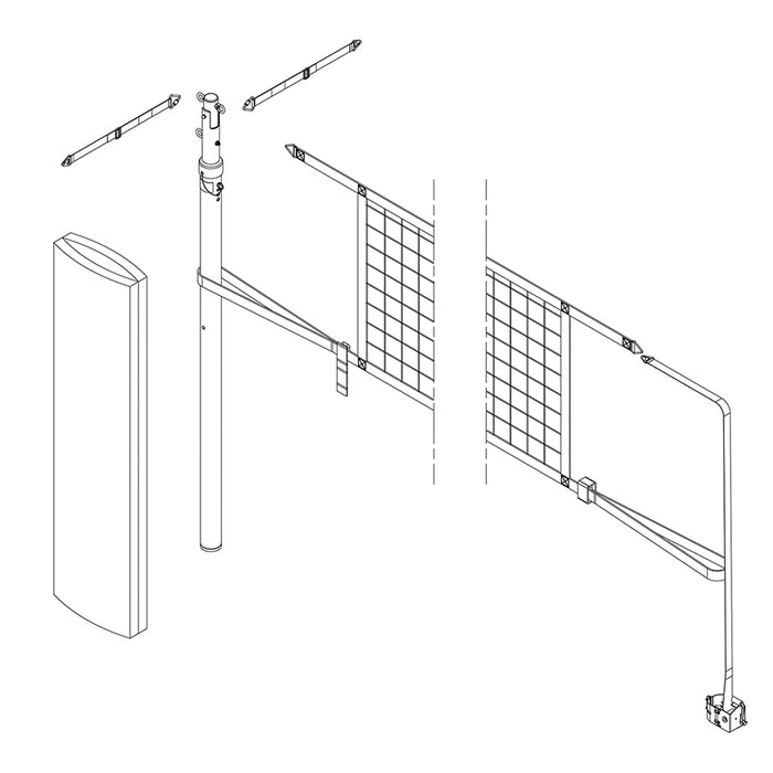 Jaypro Hybrid Steel Volleyball Net Center Upright – 3-1/2 in. Sleeve – SKU: PVBC-150DX