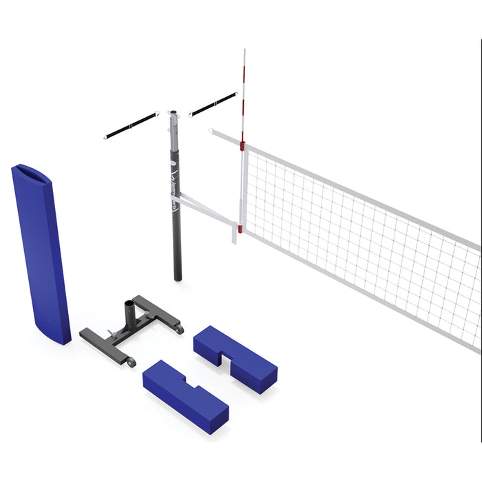 Jaypro T-Base Volleyball Net Center Upright System – FeatherLite Pin-Stop Adjustment – SKU: PVBC-250