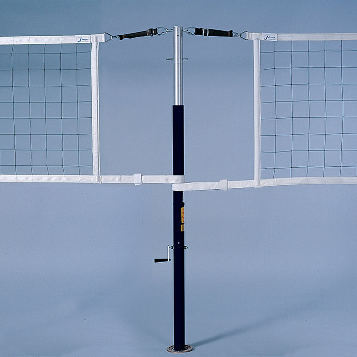 PowerLite Volleyball Net Center Upright System (3 in. Floor Sleeve) - NFHS, NCAA, USVBA Compliant