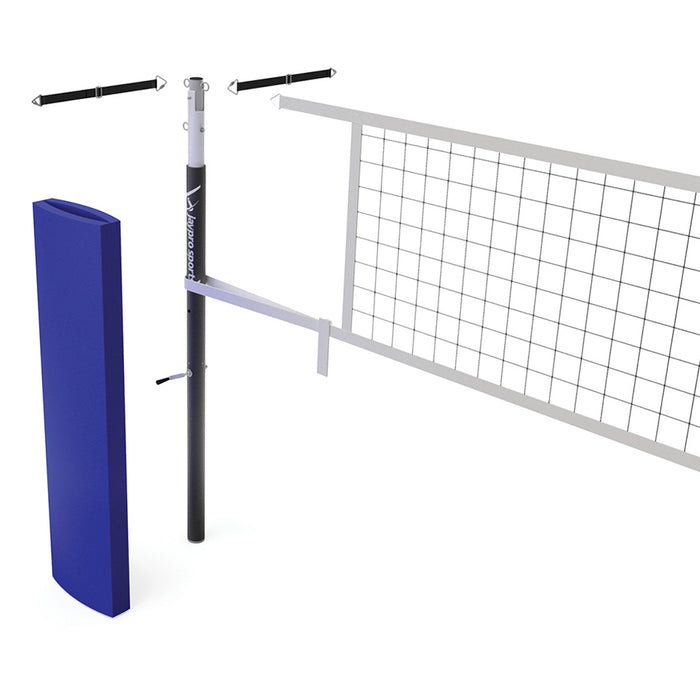 PowerLite Volleyball Net Center Upright System (3 in. Floor Sleeve) - NFHS, NCAA, USVBA Compliant