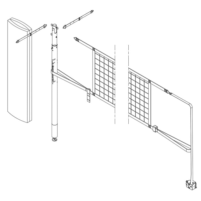 Carbon Ultralite Volleyball Net Center Upright System (3-1/2 in. Floor Sleeve) - NFHS, NCAA, USVBA Compliant