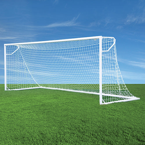 Jaypro Soccer Goal Replacement Nets – Club Soccer Goal (8 ft. H x 24 ft. W x 4 ft. B x 10 ft. D, 4 in. Sq. 3mm Twist, White) – SKU: SCN-24