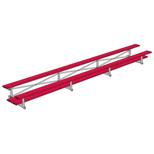 Bleacher - 21 ft. (2 Row - Double Foot Plank) - Tip & Roll (Powder Coated)