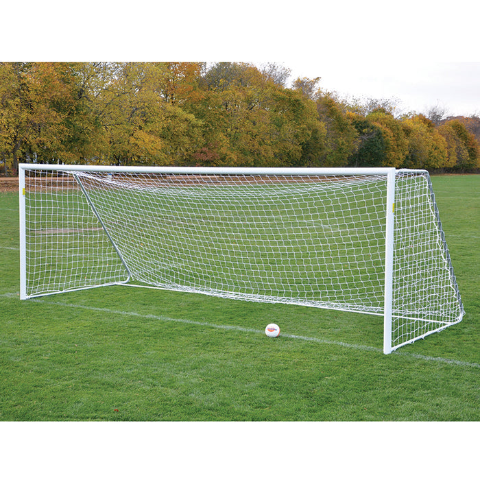 Jaypro Soccer Goal Package – Classic Official Round Goal (8 ft. H x 24 ft. W x 4 ft. B x 10 ft. D, NFHS, NCAA, FIFA Compliant) – SKU: SGP-400PKG