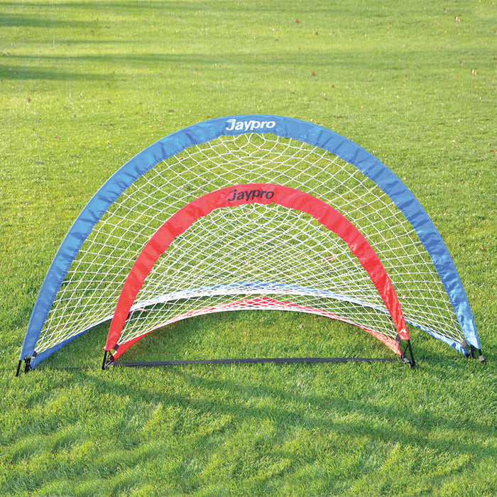 Jaypro Soccer Pop-Up Trainers with Bag (6 ft. W x 3 ft. 4 in. H x 3 ft. 4 in. D) – SKU: SGPU4830R (Red) & SGPU7240B (Blue)
