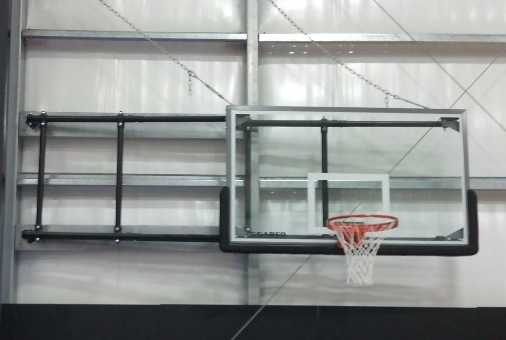 Gared Corner Mount Side-Fold Wall Basketball System w/ Steel 6'-9' - P2500-6090ST