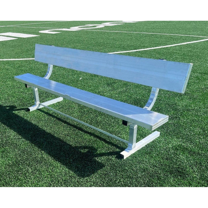 PEVO 7.5 ft aluminum team bench with backrest