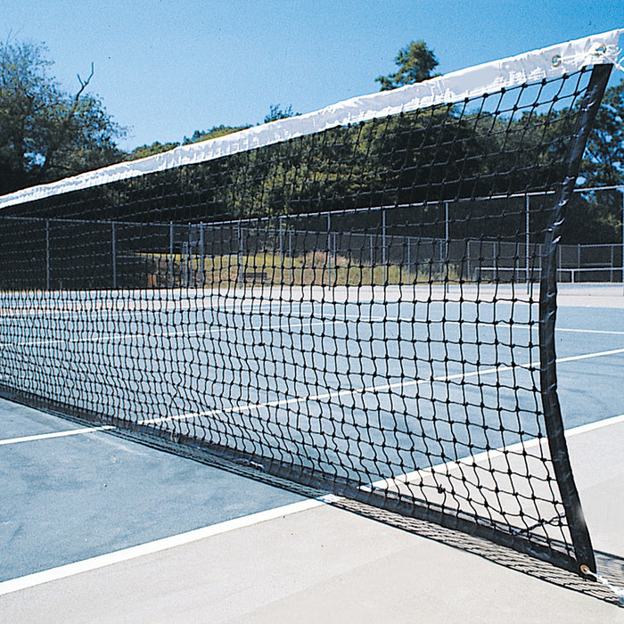 Jaypro Collegiate Tennis Replacement Net with Center Strap – 3mm Polyethylene Knotted Mesh – 42 ft. x 42 in. – SKU: TPL-5