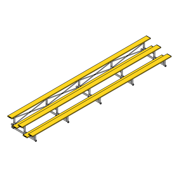 Bleacher - 27 ft. (3 Row - Single Foot Plank) - Tip & Roll (Powder Coated)