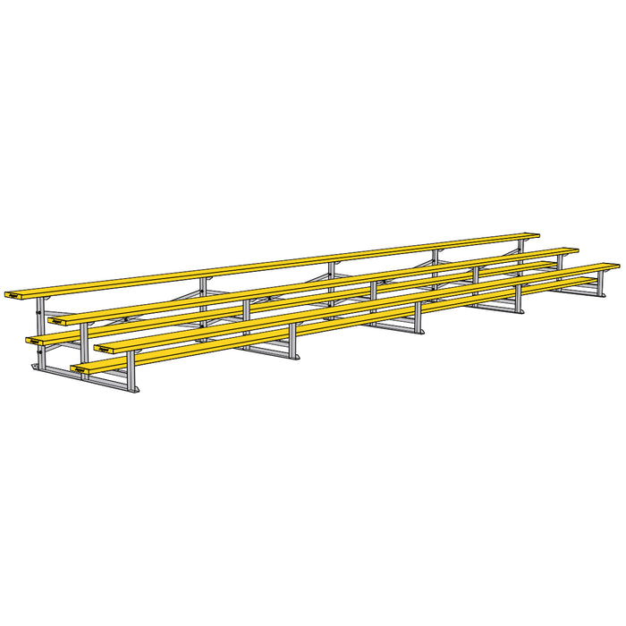 Bleacher - 21 ft. (3 Row - Single Foot Plank) - Tip & Roll (Powder Coated)